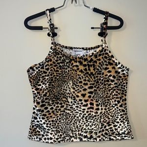 A leopard print tank top